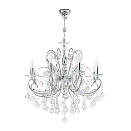 708084 Люстра подвесная ELEGANTE 8х60W E14  ХРОМ (LS)