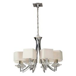 0930-8L/AKIRA/CHROME+ CREMA SHADE - подвесной светильник (MANTRA)
