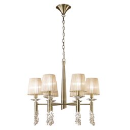 3871-6+6L/TIFFANY/ANTIQUE BRASS+SOFT BRONZE SHADE-люстра (MANTRA)