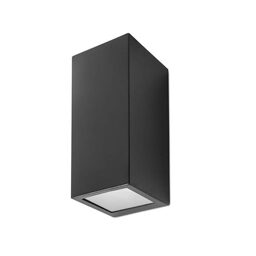 PX-0127-NEG CUBE 2x75W E27 IP44 Настенный светильник, черный (FORLIGHT)