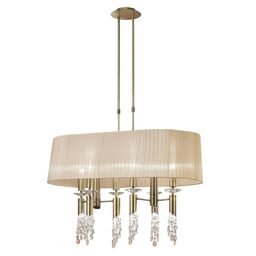 3873-6+6L/TIFFANY/ANTIQUE BRASS+SOFT BRONZE SHADE-люстра (MANTRA)