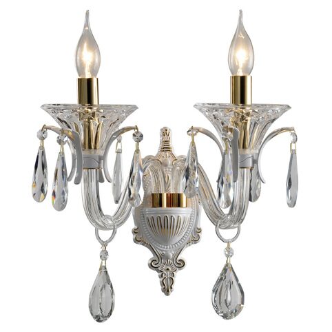 W9212-2 Gold/White metal+Clear Glass Бра (MODERN LAMP)