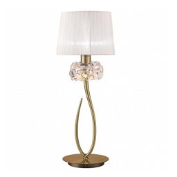 4736-1L/LOEWE/ANTIQUE BRASS+WHITE SHADE/BIG - настольный светильник (MANTRA)