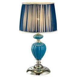 T2321-1B Chrome/Iron+Dark Blue fabric shade+ Ceramic Настольная лампа (MODERN LAMP)