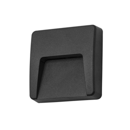 PX-0439-NEG-WALL FIXTURE IP65 GROVE OPAQUE SQUARE LED 2.6W 4000K BK Настенный светильник (FORLIGHT)