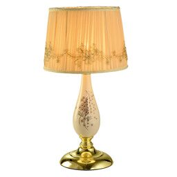 T2322-1 Fake Gold/Iron+Beige fabric shade+ Ceramic Настольная лампа (MODERN LAMP)