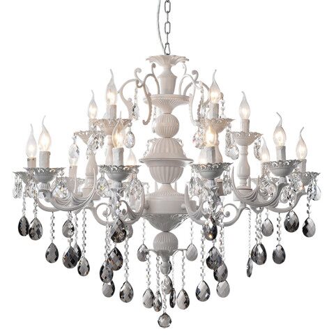 P2304-10+5 Mat White/Iron+Zinc alloy+ clear crystal Люстра (MODERN LAMP)