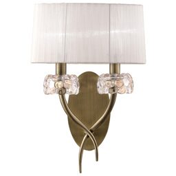 4734-2L/LOEWE/ANTIQUE BRASS+WHITE SHADE - бра (MANTRA)