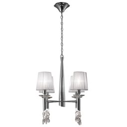 3852-4+4L/TIFFANY/CHROME+WH SHADE-люстра (MANTRA)